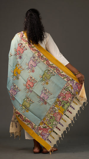 KALAMKARI | Collector's edition Deer Garden Shawl-Handcrafted