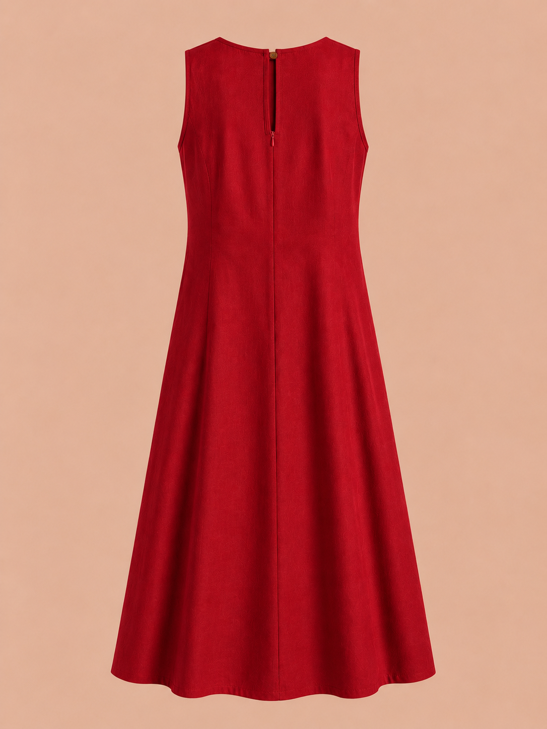 KANSO Women's Cotton Linen Sleeveless A-Line Dress | Boat Neck Midi Dress