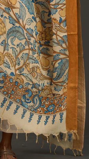 KALAMKARI | Collector's edition Golden orchard Shawl-Handcrafted