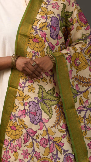KALAMKARI | Collector's edition Meadow Blossom Shawl-Handcrafted