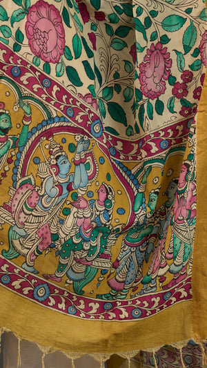 KALAMKARI | Collector's edition Divine garden Shawl-Handcrafted