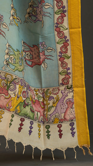 KALAMKARI | Collector's edition Deer Garden Shawl-Handcrafted