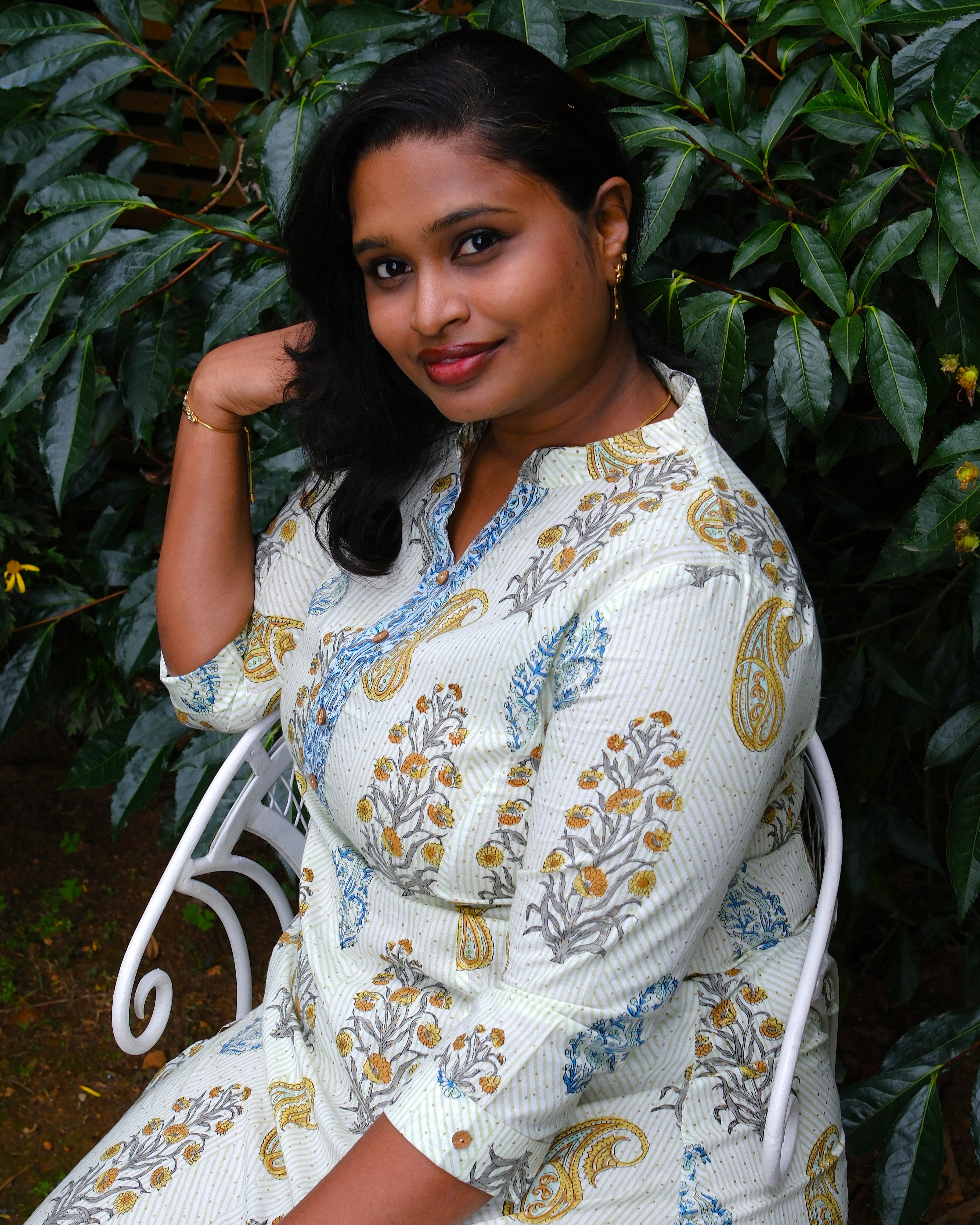 Sanganeri Hand Block Print A-Line Kurta Dress — Mint Paisley | 100% Premium Cotton