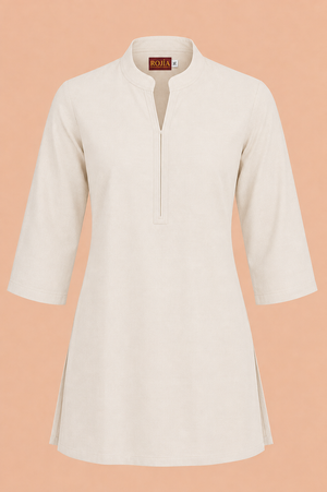 KANSO Short Kurta | Supercombed Cotton & European Flax Linen