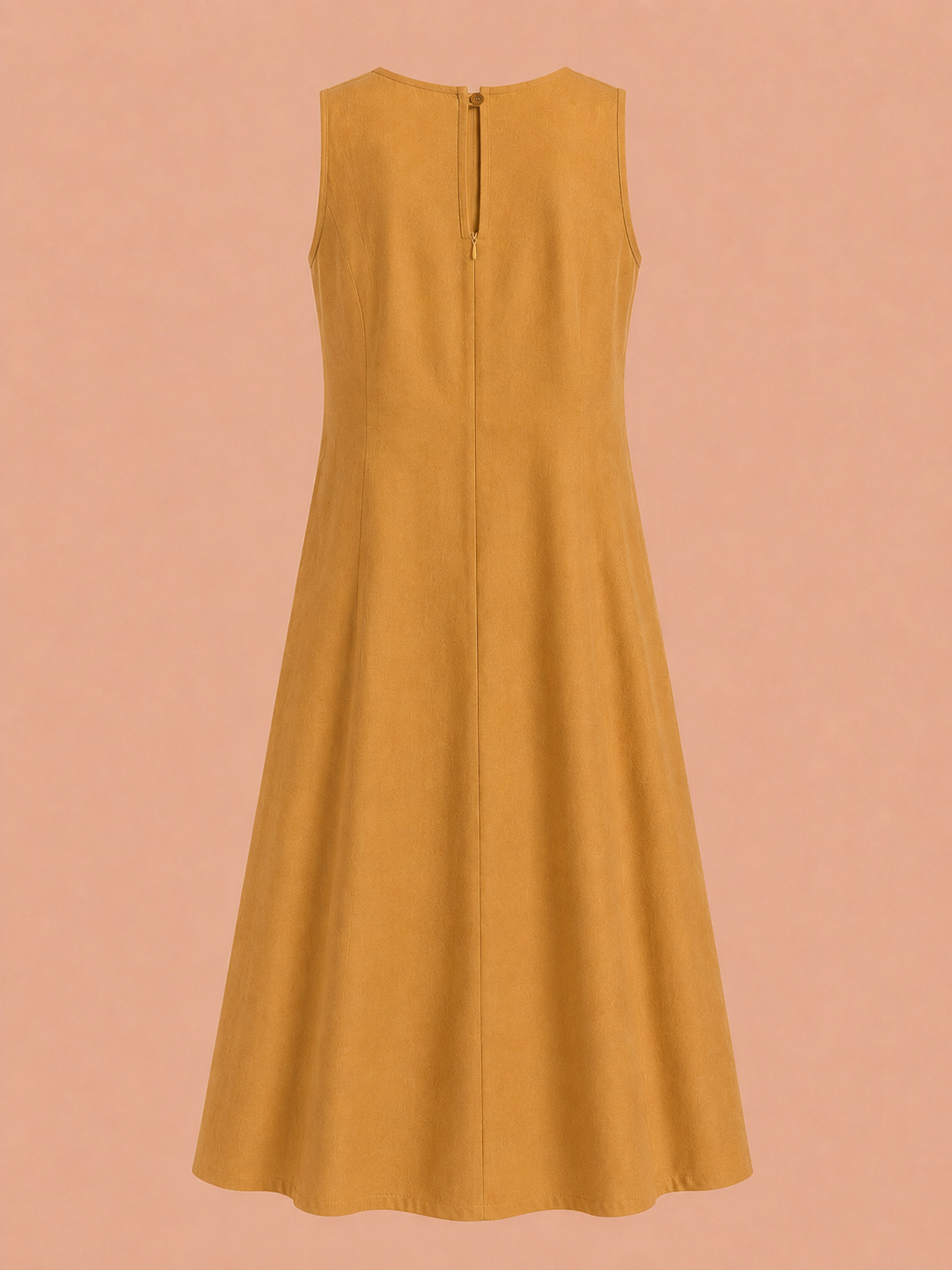 KANSO Women's Cotton Linen Sleeveless A-Line Dress | Boat Neck Midi Dress