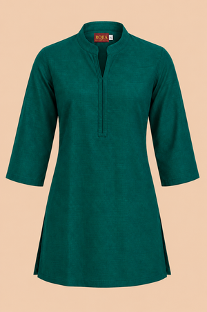 KANSO Short Kurta | Supercombed Cotton & European Flax Linen