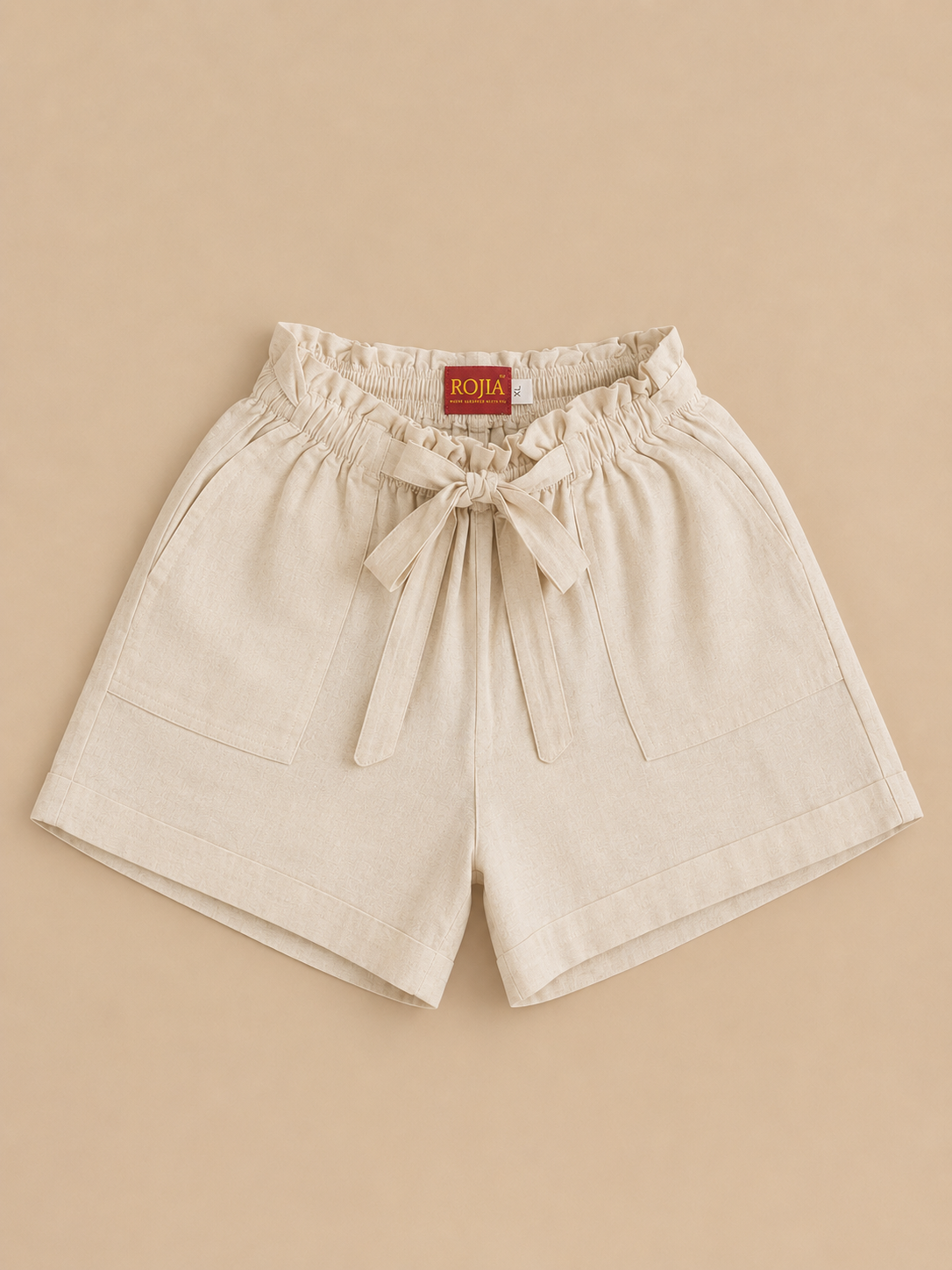 KANSO Paperbag Shorts | Cloud Dancer | Cotton & European Flax Linen