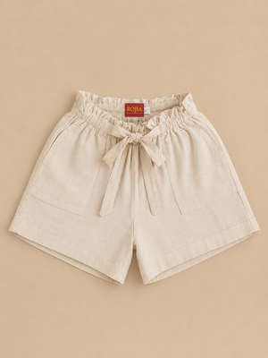 KANSO Paperbag Shorts | Cloud Dancer | Cotton & European Flax Linen