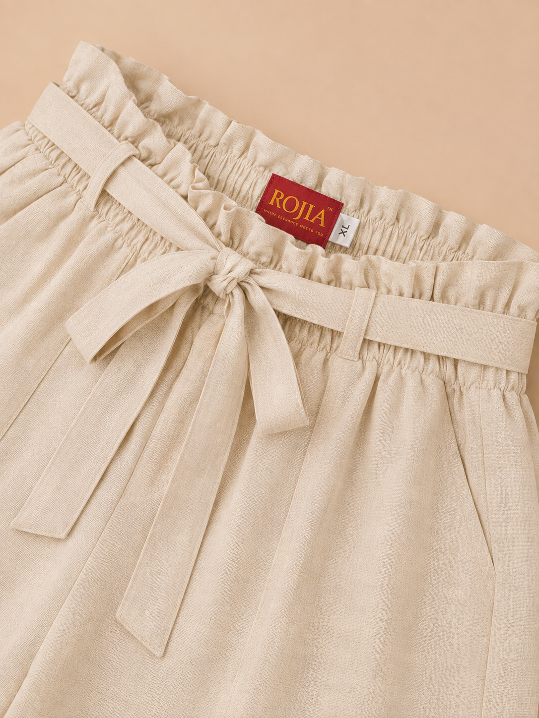 KANSO Paperbag Shorts | Cloud Dancer | Cotton & European Flax Linen