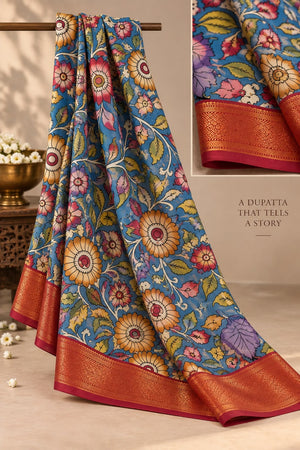 Hand painted Kalamkari Dupatta