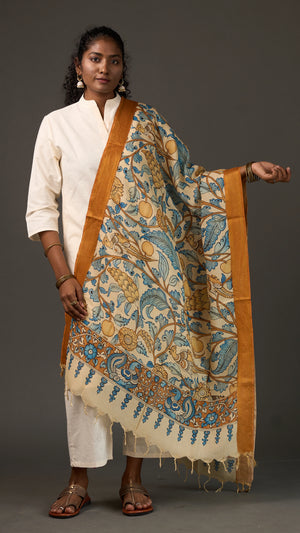 KALAMKARI | Collector's edition Golden orchard Shawl-Handcrafted