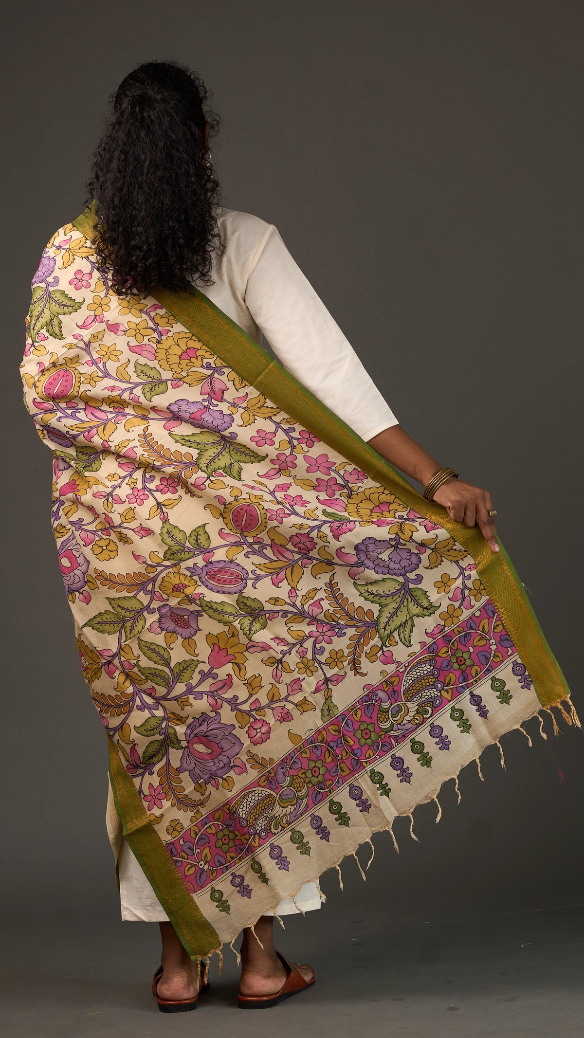 KALAMKARI | Collector's edition Meadow Blossom Shawl-Handcrafted