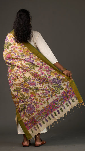 KALAMKARI | Collector's edition Meadow Blossom Shawl-Handcrafted