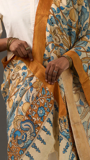 KALAMKARI | Collector's edition Golden orchard Shawl-Handcrafted