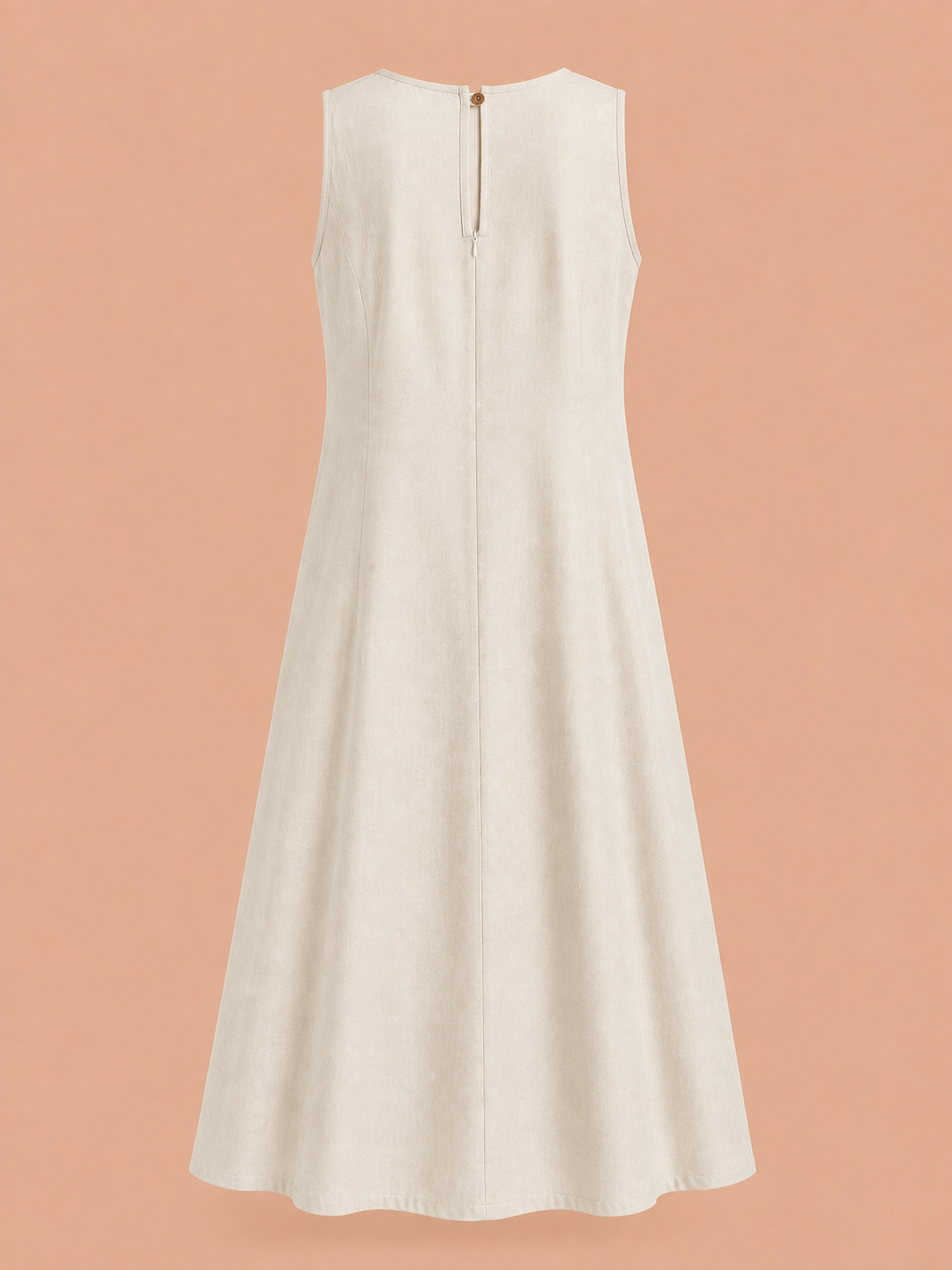 KANSO Women's Cotton Linen Sleeveless A-Line Dress | Boat Neck Midi Dress
