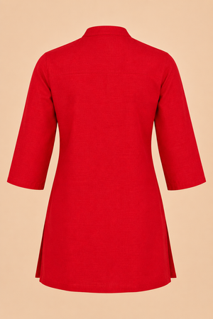 KANSO Short Kurta | Supercombed Cotton & European Flax Linen