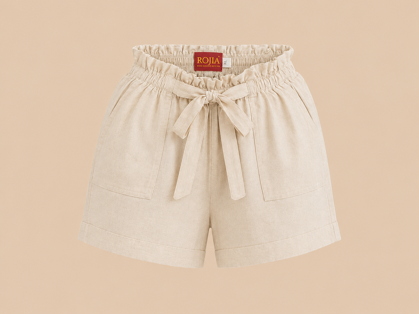 KANSO Paperbag Shorts | Cloud Dancer | Cotton & European Flax Linen